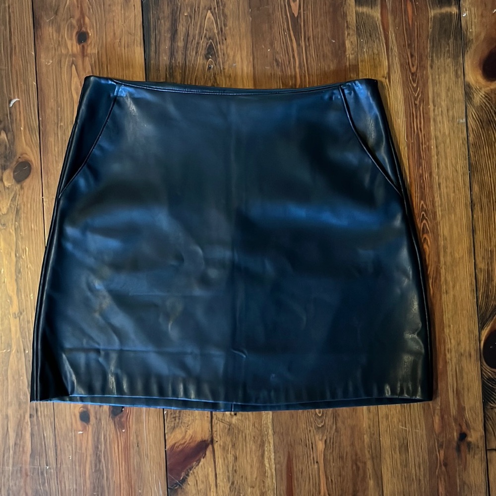 Pull & Bear Faux Leather Skirt - Size Eur M